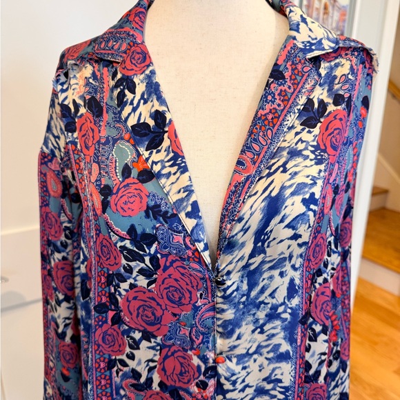 Free People Pink and Blue Floral Pajama Set - Picture 6 of 14